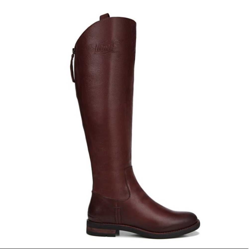 FRANCO SARTO Meyer Leather Tall Roding Boots Size 7.5 W Bordeaux $250
